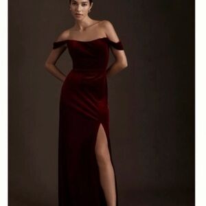 BHLDN Strapless chocolate brown Gown